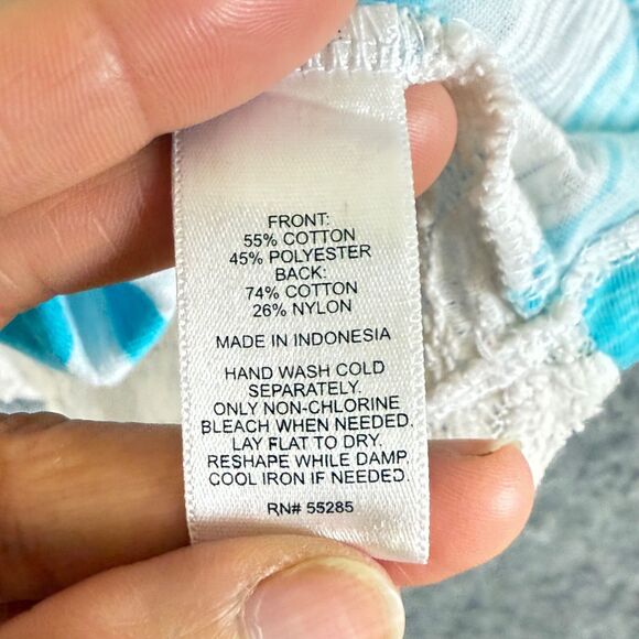 Vtg Express Y2K Burnout Tank Top Lace Back Yellow Teal Blue Stripes Womens XS - Picture 6 of 10